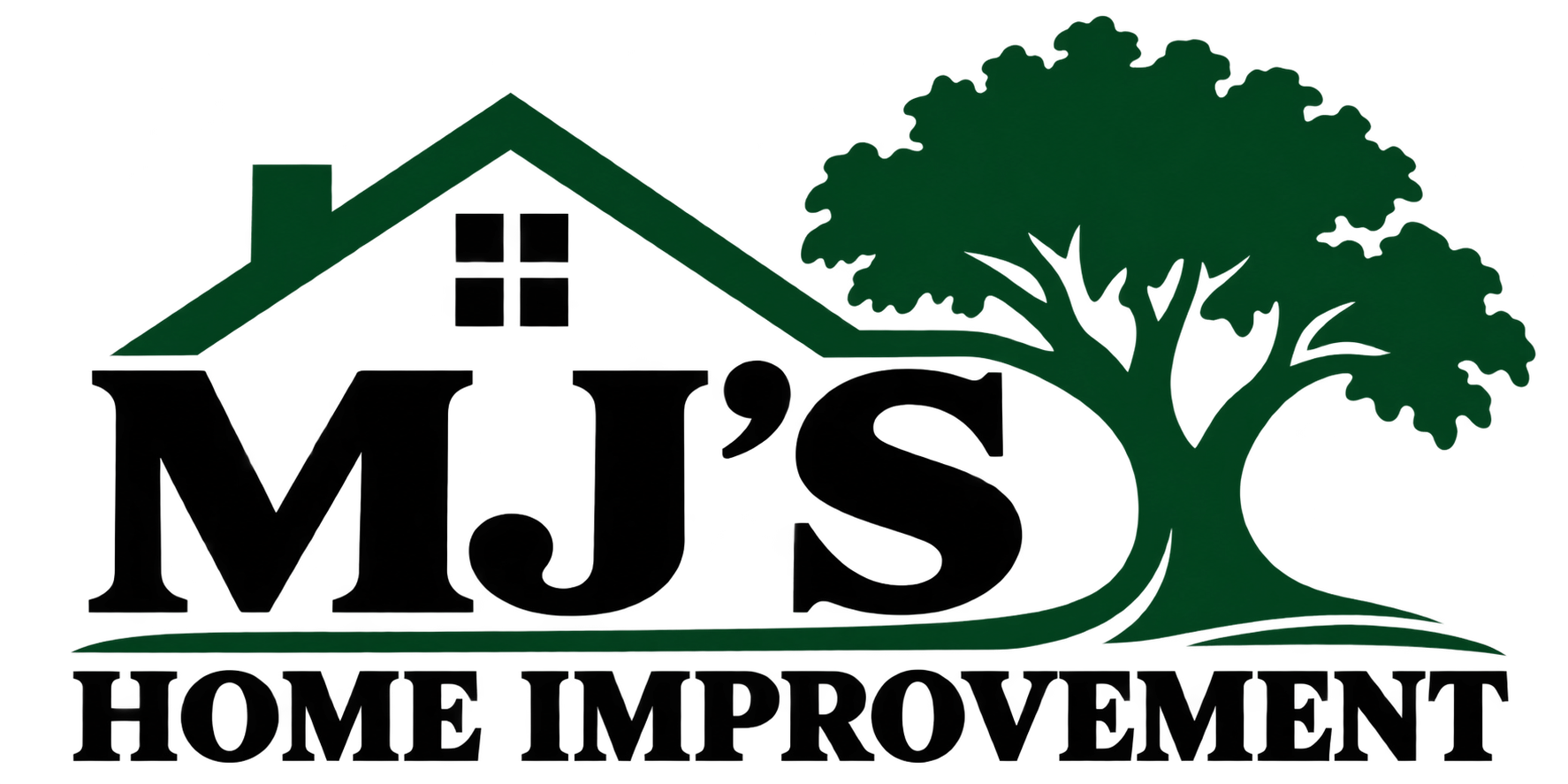 MJ's Home Improvement — house and tree logo